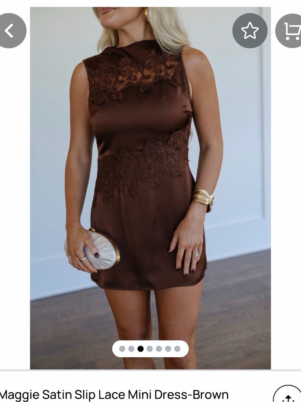 These Three “Maggie Satin Slip Lace Mini”